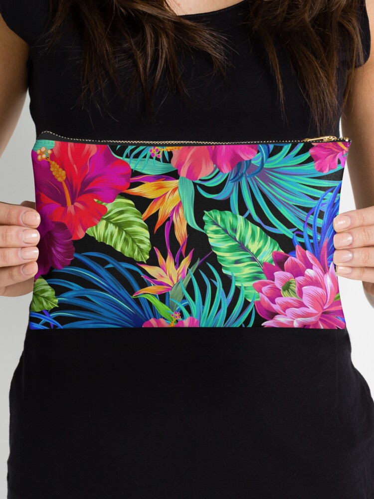 Thumbnail 3 of 4, Zipper Pouch, Drive You Mad Hibiscus Pattern designed and sold by belokrinitski.