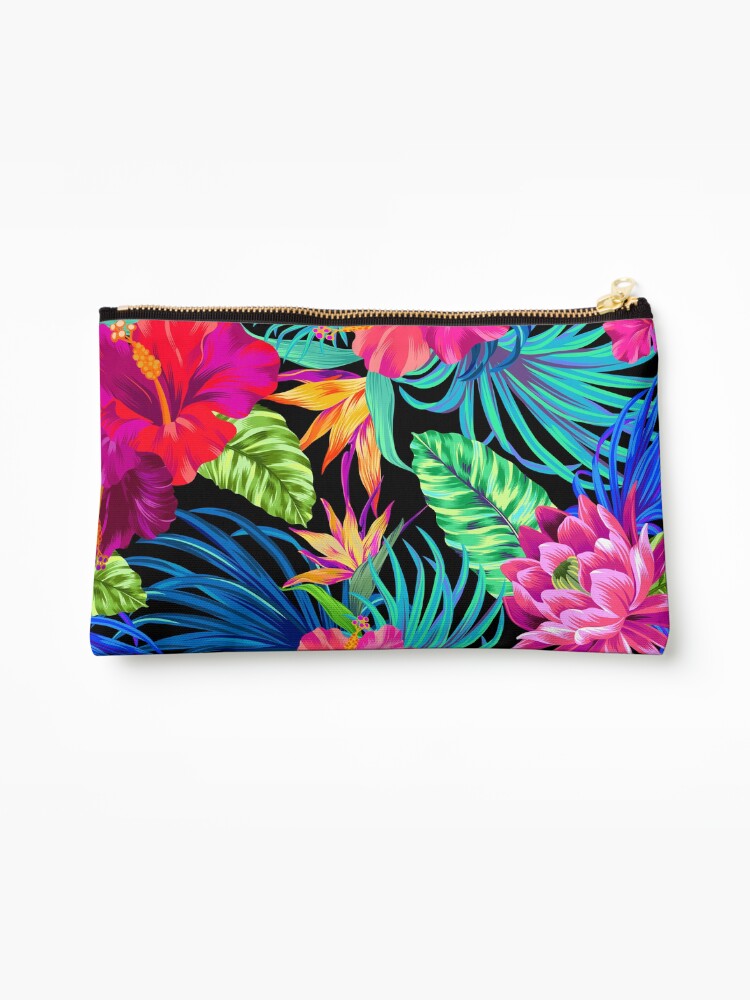 Thumbnail 1 of 4, Zipper Pouch, Drive You Mad Hibiscus Pattern designed and sold by belokrinitski.