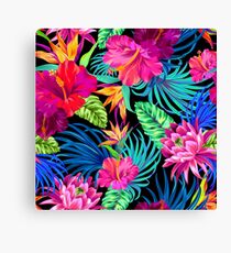 Drive You Mad Hibiscus Pattern Canvas Print
