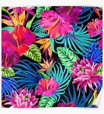 Fahren Sie Mad Hibiscus Pattern Poster