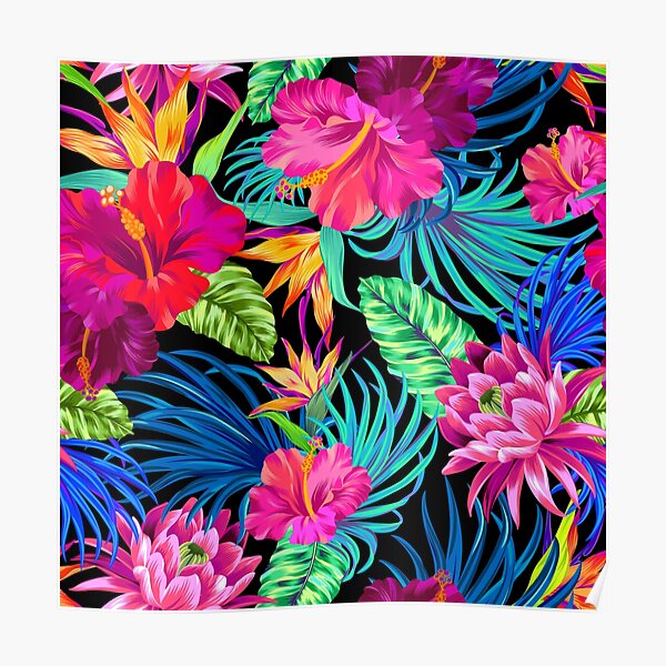 Drive You Mad Hibiscus Pattern Poster