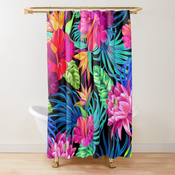 Drive You Mad Hibiscus Pattern Shower Curtain