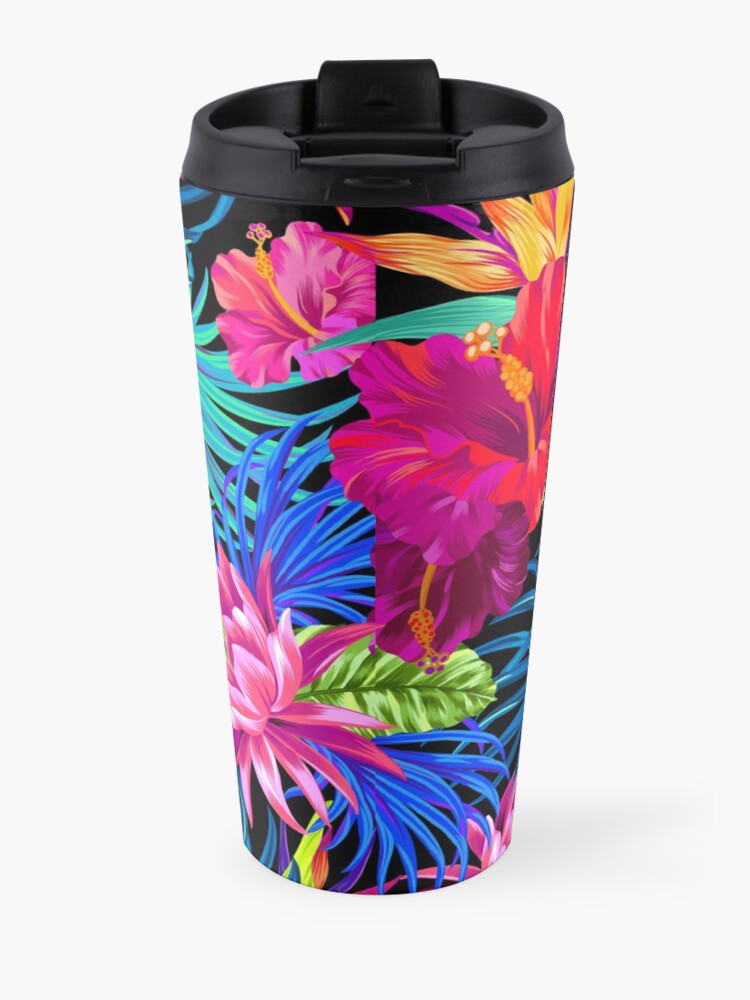Alternate view of Drive You Mad Hibiscus Pattern Travel Coffee Mug