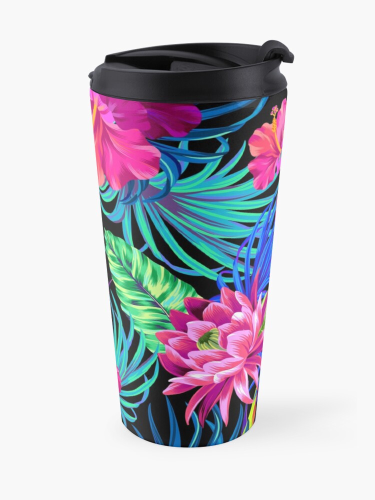 Alternate view of Drive You Mad Hibiscus Pattern Travel Coffee Mug