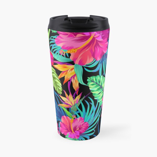 Drive You Mad Hibiscus Pattern Travel Mug