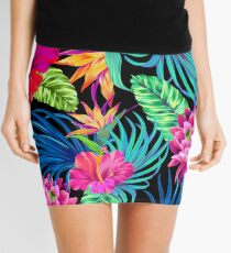 Drive You Mad Hibiscus Pattern Mini Skirt
