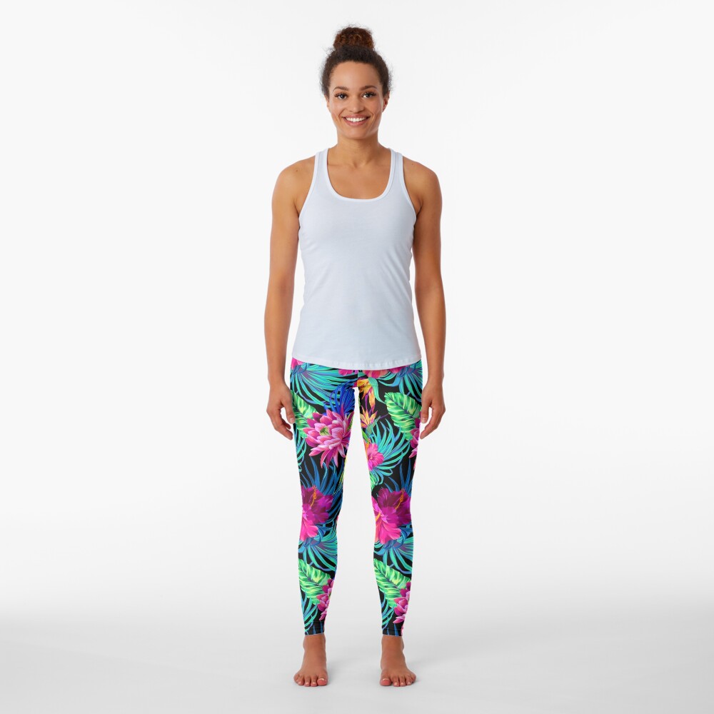 Drive You Mad Hibiscus Pattern Leggings