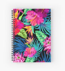 Fahren Sie Mad Hibiscus Pattern Spiralblock