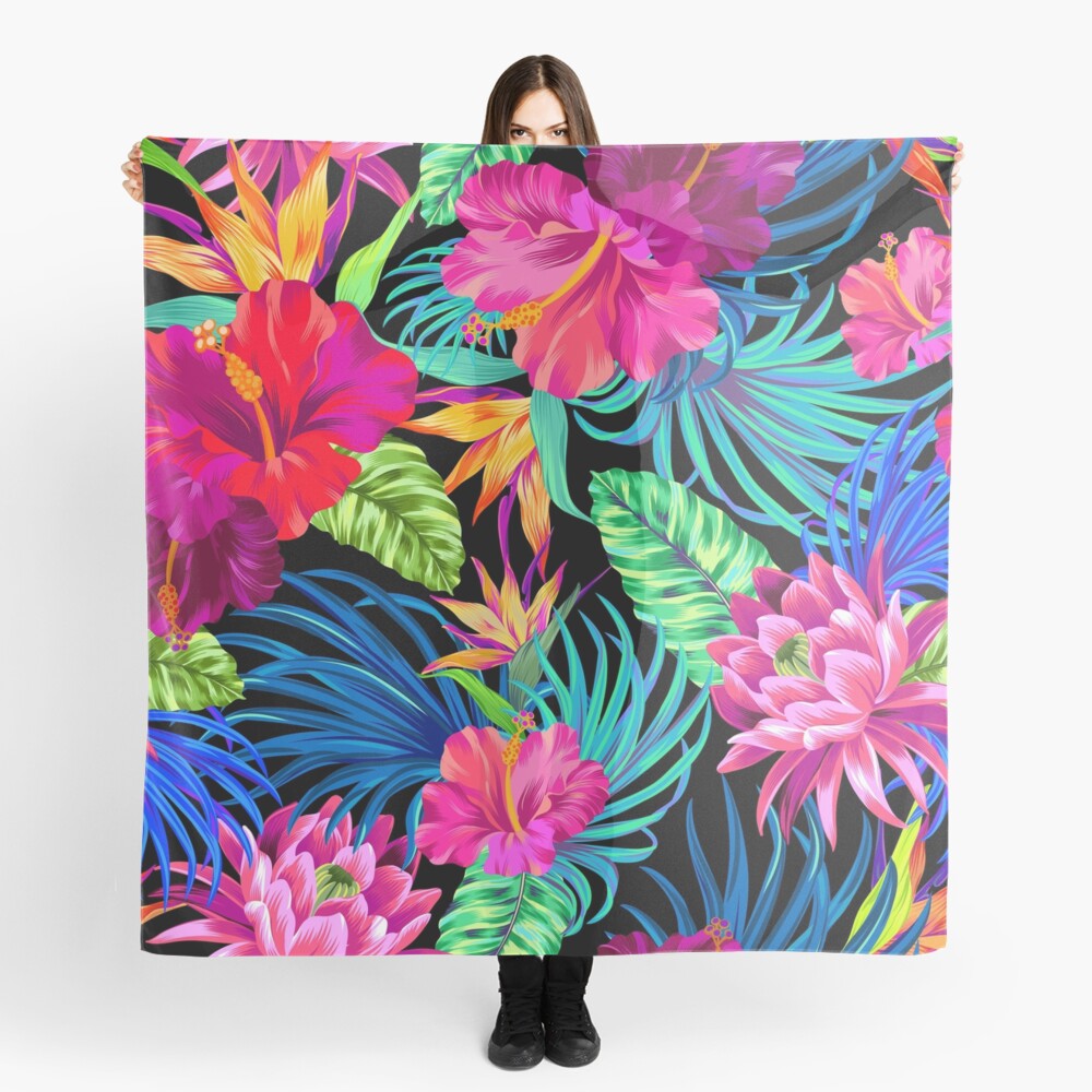 Drive You Mad Hibiscus Pattern Scarf