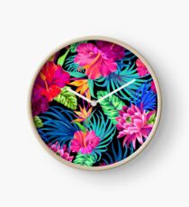 Drive You Mad Hibiscus Pattern Clock