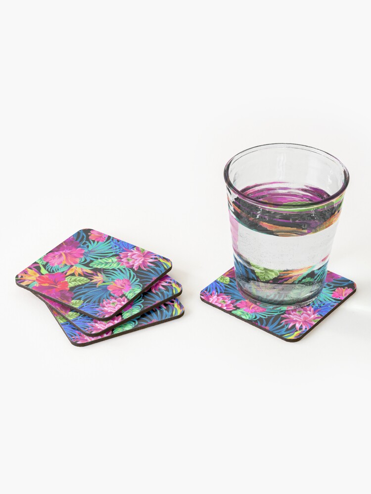 Alternate view of Drive You Mad Hibiscus Pattern Coasters (Set of 4)