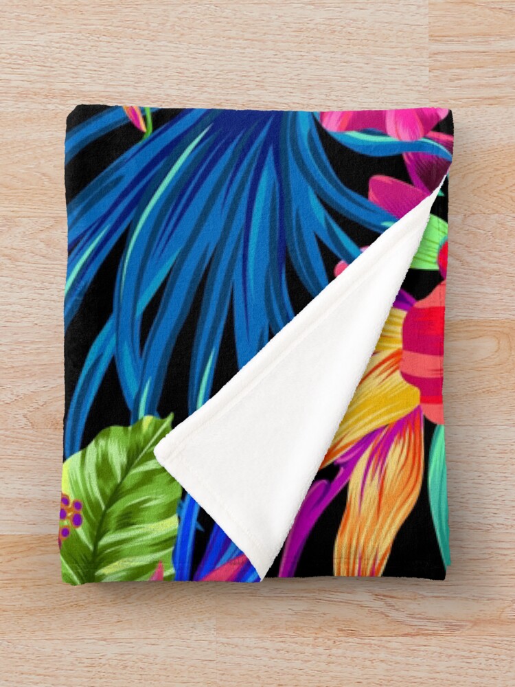 Alternate view of Drive You Mad Hibiscus Pattern Throw Blanket