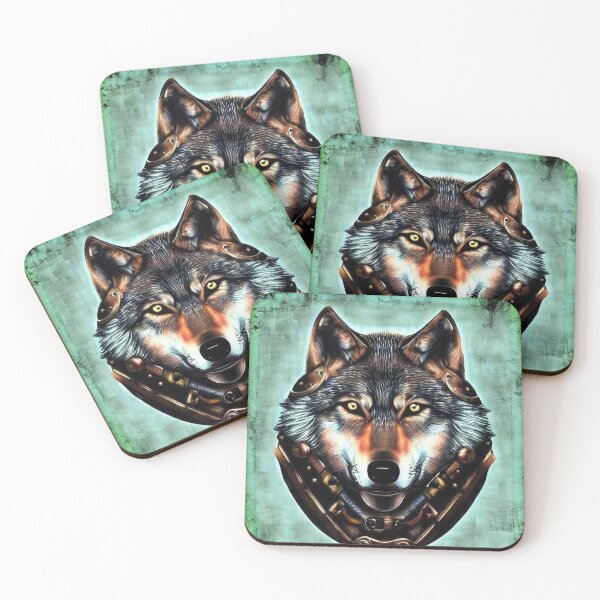 Item preview, Steam Punk Wolf in Green and Grey designed and sold by DreamScheme.