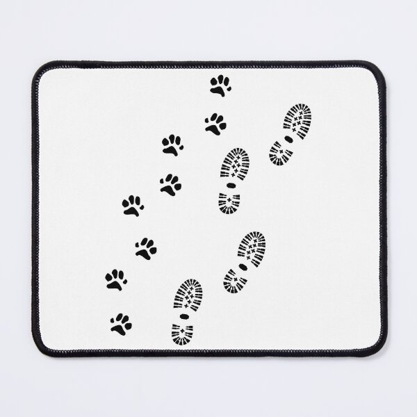 Item preview, Dog paw print and shoe print, dog walk, hiking dog designed and sold by claudiasartwork.
