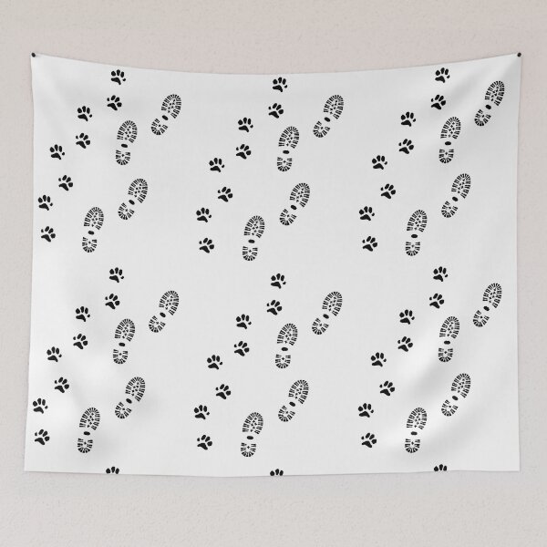 Item preview, Dog paw print and shoe print, dog walk, hiking dog designed and sold by claudiasartwork.