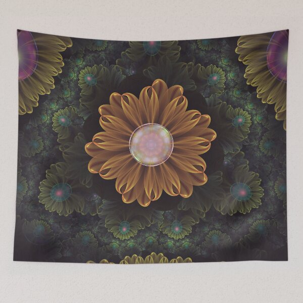 Item preview, Abloom in Autumn Leaves with Faded Fractal Flowers designed and sold by San Jaya Prime.
