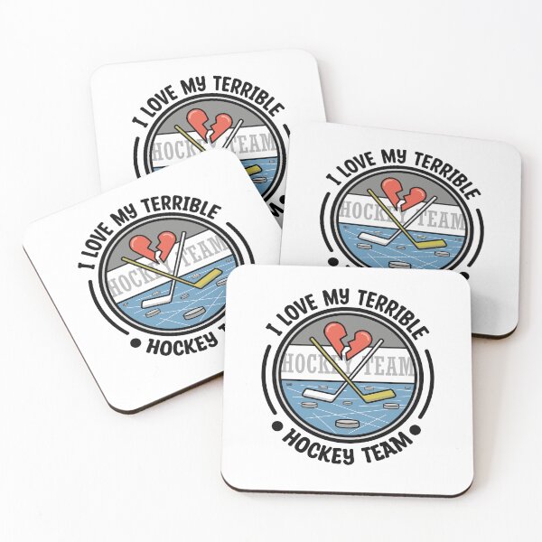 Item preview, I Love My Terrible Hockey Team Black Text Round Design designed and sold by bolkibox.