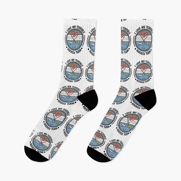 Aperçu de l'œuvre J'aime ma terrible équipe de hockey avec texte noir et design rond créée et vendue par bolkibox.