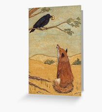 Tarjeta de felicitación Áesops fábula el zorro y el cuervo