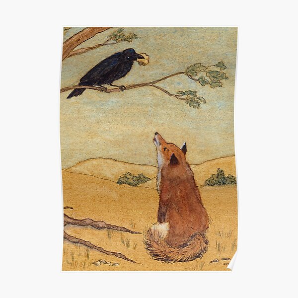 Aesops Fable the Fox and Crow Poster