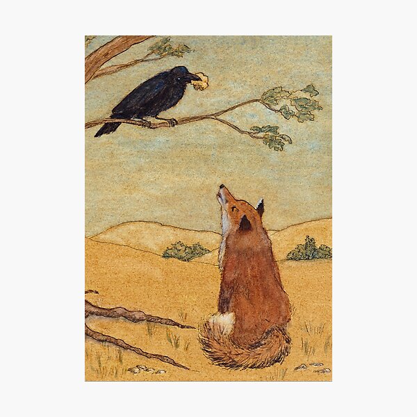 Item preview, Aesops Fable the Fox and Crow designed and sold by ShinyPennyArt.