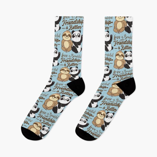 Artikelvorschau, Sloth Panda - Liebe ist schön, Freundschaft ist besser entworfen und verkauft von plushism.