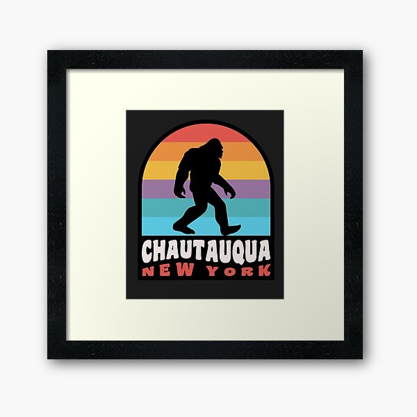 Chautauqua Lake New York Bigfoot Sasquatch NY Retro Framed Art Print