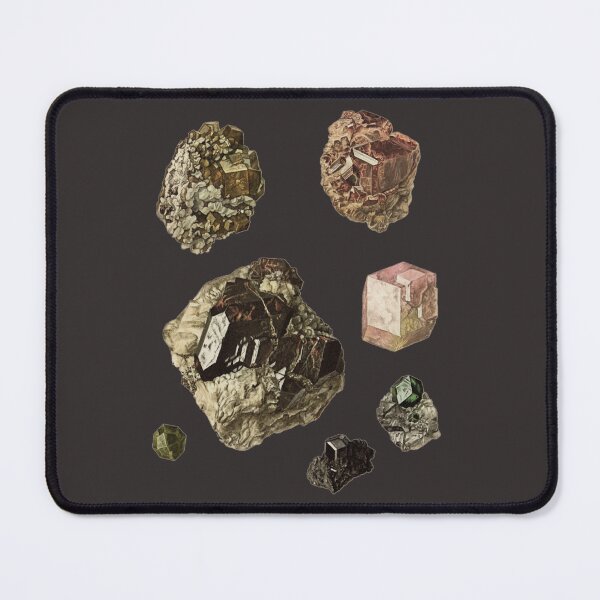 Item preview, Garnet Crystals Antique Mineral Illustration  designed and sold by LunaMothMineral.