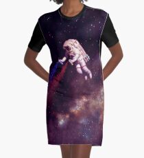 Shooting Stars - the astronaut artist Graphic T-Shirt Dress