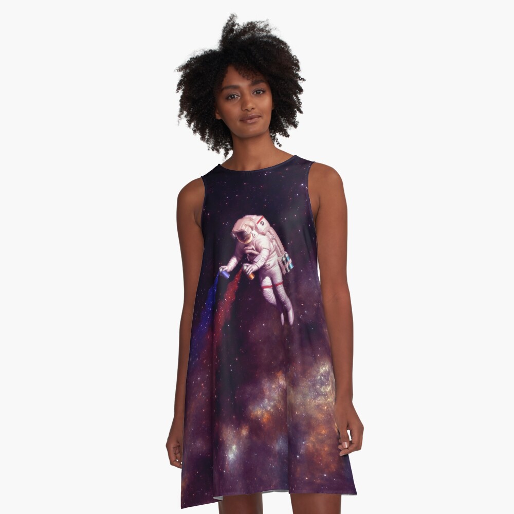 Shooting Stars - the astronaut artist A-Line Dress