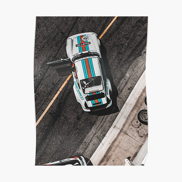 Voiture de course sur piste Porsche Poster