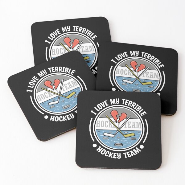 Item preview, I Love My Terrible Hockey Team White Text Round Design designed and sold by bolkibox.