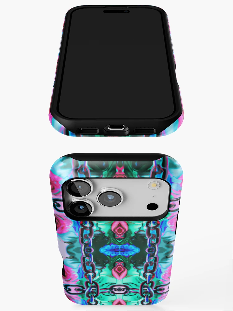 Thumbnail 3 of 4, iPhone Case, Chains and Roses Pattern designed and sold by ZenEverAI.
