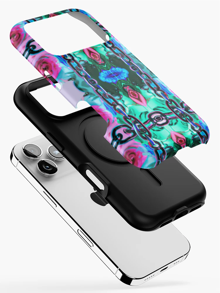 Thumbnail 2 of 4, iPhone Case, Chains and Roses Pattern designed and sold by ZenEverAI.