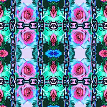 Artwork thumbnail, Chains and Roses Pattern by ZenEverAI