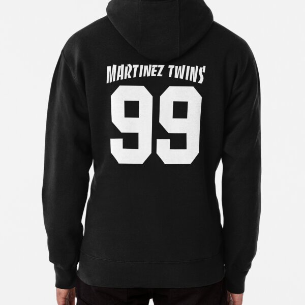 Mens Hooded Sweatshirt Martinez Twins Original Retro Literary Design White