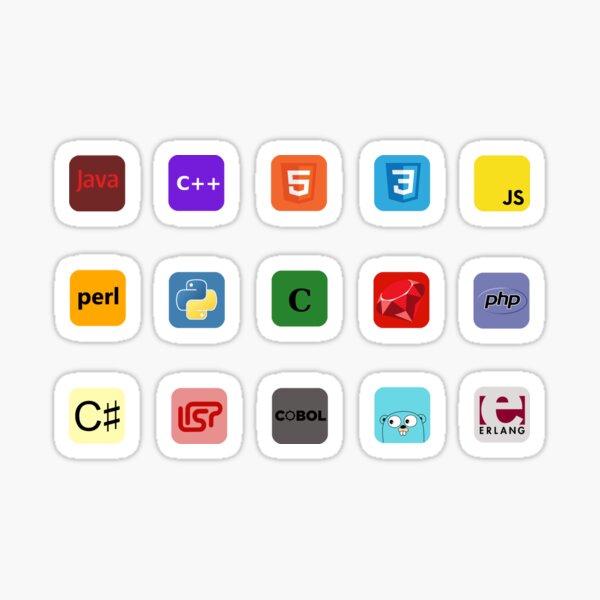 "programming languages color mosaic" Sticker for Sale by yourgeekside ...