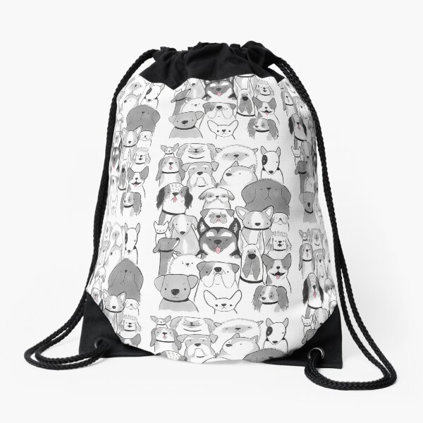 A lots of dogs! Drawstring Bag