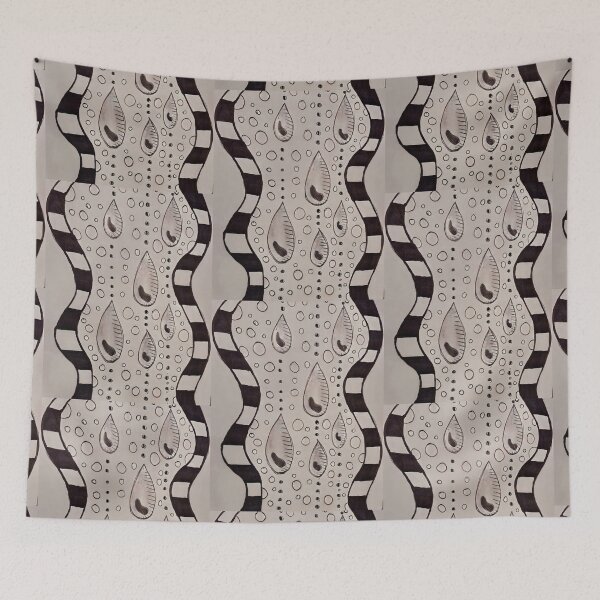 Item preview, Rain panel in black and white designed and sold by FlossOrFi.