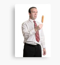 Man Staring at Corn Dog Metal Print