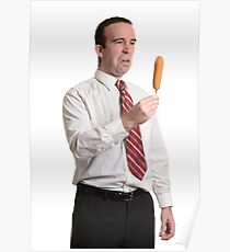 Man Staring at Corn Dog Poster