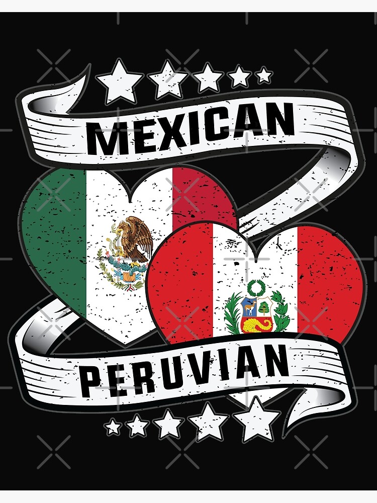 Half peruvian half mexican shirt mexican and peruvian flag Art Board Print  for Sale by davinccidz
