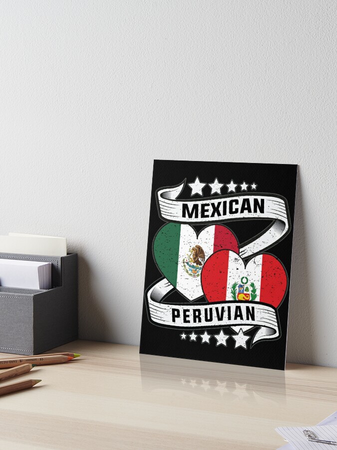 Half peruvian half mexican shirt mexican and peruvian flag Art Board Print  for Sale by davinccidz