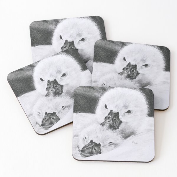 Item preview, Baby swan nestled in its mother's feathers | animal decor designed and sold by NathBros.
