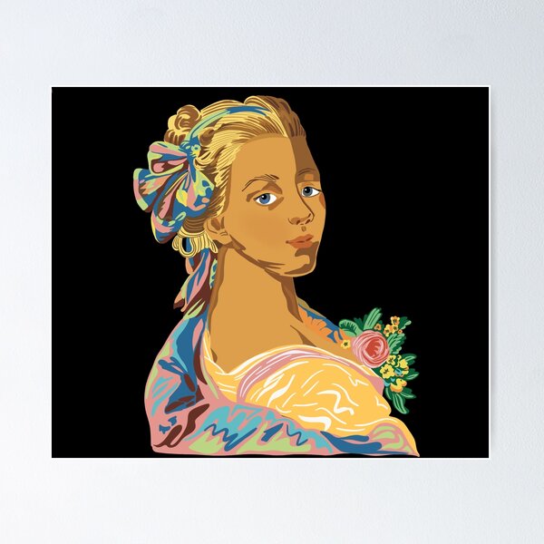 Stylised painting of a lady Poster for Sale by SpiritedArtwork