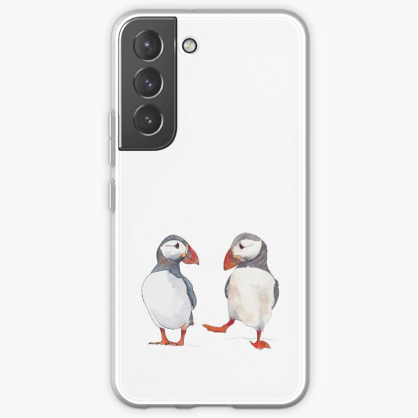 Pssstt... wanna dance? Sweet puffin friends Samsung Galaxy Soft Case