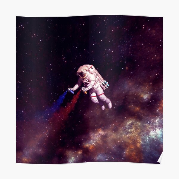 Shooting Stars - the astronaut artist Poster