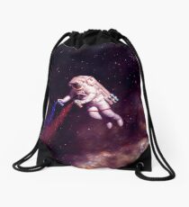 Shooting Stars - the astronaut artist Drawstring Bag
