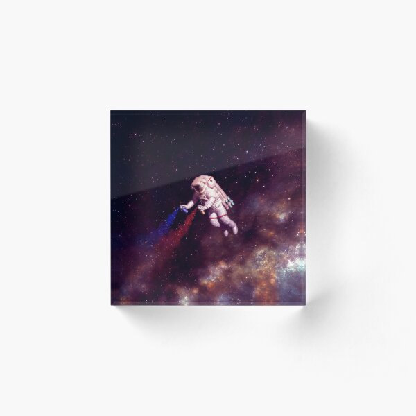 Shooting Stars - the astronaut artist Acrylic Block