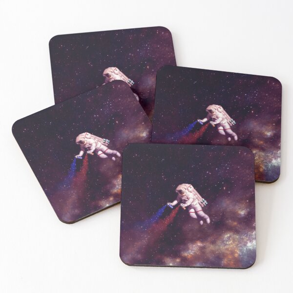 Shooting Stars - the astronaut artist Coasters (Set of 4)